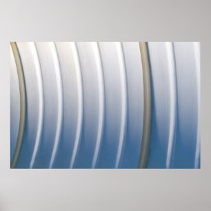 Blauwe en witte plastic verpakking poster