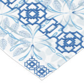 Blauwe en witte platte platte duinen korte tafelloper (Hoek)