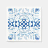 Blauwe en witte platte platte duinen servet (Voorkant)