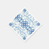 Blauwe en witte platte platte duinen servet (Hoek)