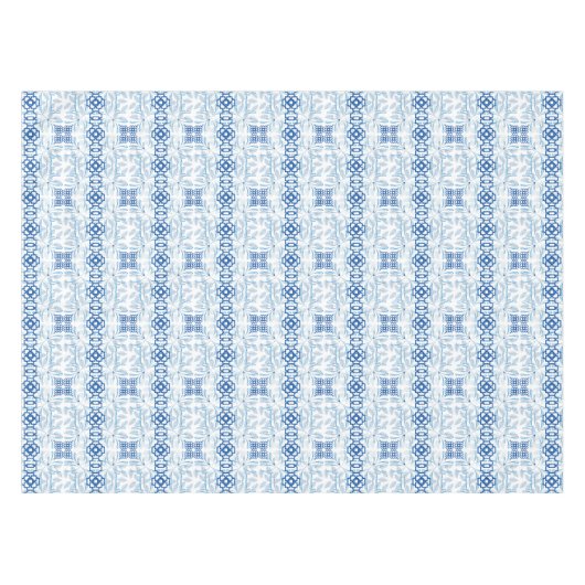 Blauwe en witte platte platte duinen tafelkleed (Voorkant (Horizontaal))