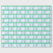 Blauwe en witte poka dot met blauwe Giraffe Cadeaupapier (Vlak)
