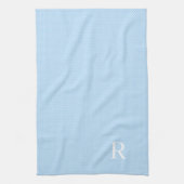 Blauwe en witte poka Dot Monogrammed Theedoek (Verticaal)