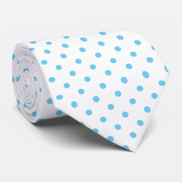 Blauwe en witte poka Dot Necktie Stropdas