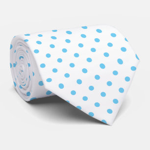 Blauwe en witte poka Dot Necktie Stropdas