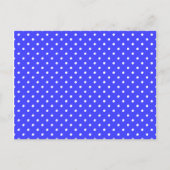 Blauwe en witte poka Dots Briefkaart (Voorkant)