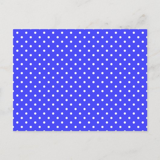 Blauwe en witte poka Dots Briefkaart (Voorkant)