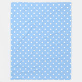 Blauwe en witte poka Dots Fleece Deken (Voorkant)