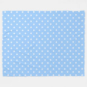 Blauwe en witte poka Dots Fleece Deken (Voorkant (Horizontaal))