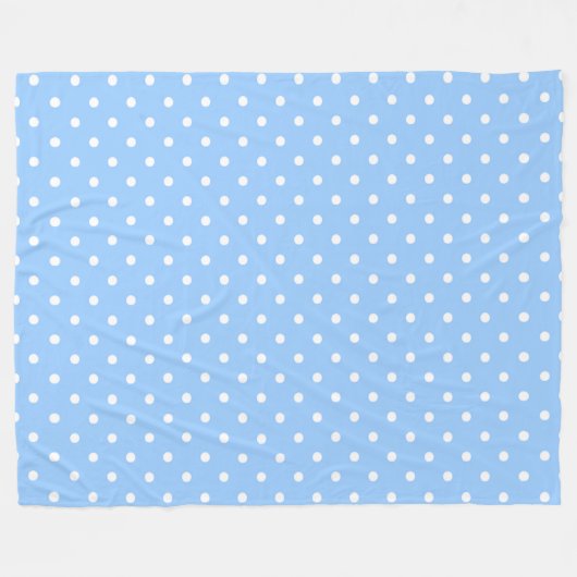 Blauwe en witte poka Dots Fleece Deken (Voorkant (Horizontaal))