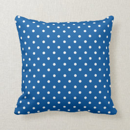 Blauwe en witte poka Dots Kussen