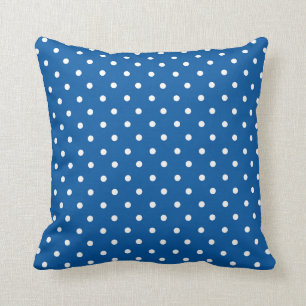 Blauwe en witte poka Dots Kussen