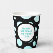 Blauwe en witte poka Dots Moderne Circles Papieren Bekers (Achterkant)
