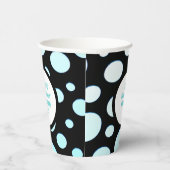 Blauwe en witte poka Dots Moderne Circles Papieren Bekers (Rechts)