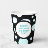 Blauwe en witte poka Dots Moderne Circles Papieren Bekers (Voorkant)