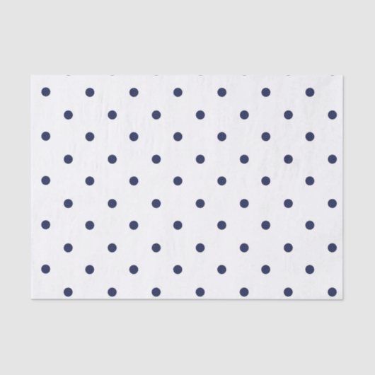 Blauwe en witte poka Dots Tissuepapier (Voorkant)