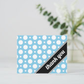 Blauwe en witte poka stip Dank je Briefkaarten (Staand voorkant)