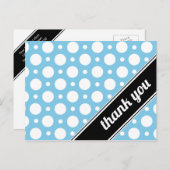 Blauwe en witte poka stip Dank je Briefkaarten (Voorkant / Achterkant)