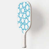 Blauwe en witte pokadot pickleball paddle (Links)