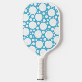 Blauwe en witte pokadot pickleball paddle (Achterkant)