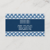 Blauwe en witte pokken met uw eigen fotodierenarts visitekaartje (Achterkant)