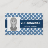 Blauwe en witte pokken met uw eigen fotodierenarts visitekaartje (Voorkant)