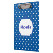  Blauwe en Witte Polka Dots Klembord (Links)