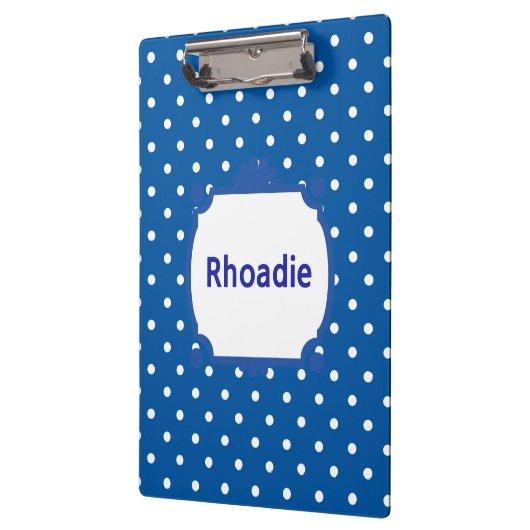  Blauwe en Witte Polka Dots Klembord (Links)