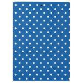  Blauwe en Witte Polka Dots Klembord (Achterkant)
