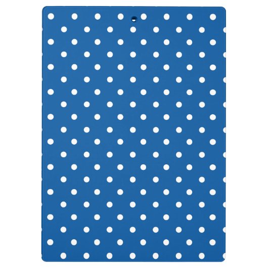  Blauwe en Witte Polka Dots Klembord (Achterkant)