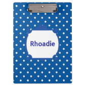  Blauwe en Witte Polka Dots Klembord (Voorkant)