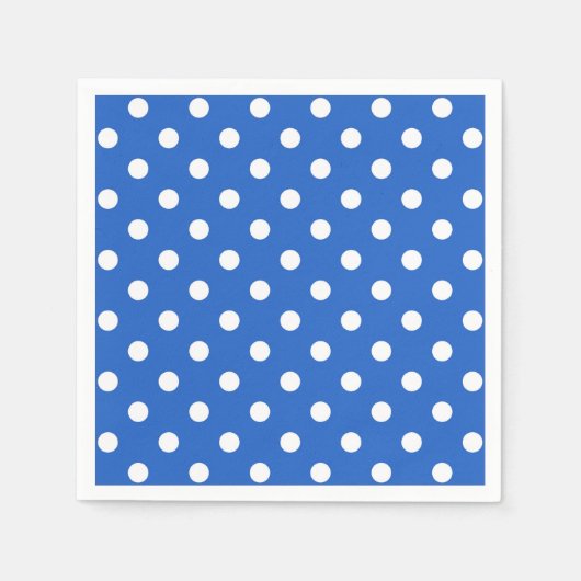Blauwe en witte Polka Dots servetten (Voorkant)