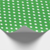 Blauwe en witte polkadots kerstinpakpapier cadeaupapier (Hoek)