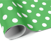 Blauwe en witte polkadots kerstinpakpapier cadeaupapier (Rol Hoek)
