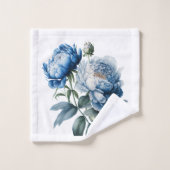 Blauwe en witte  pony op de witte doekset bad handdoek (Wasdoekje)