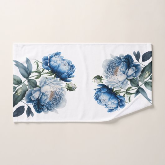 Blauwe en witte  pony op de witte doekset bad handdoek (Handdoek)