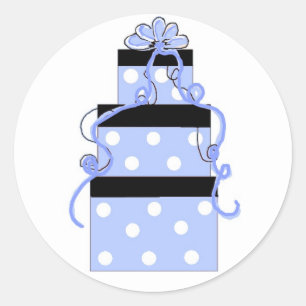 Blauwe en witte pooldop pakketten ronde sticker