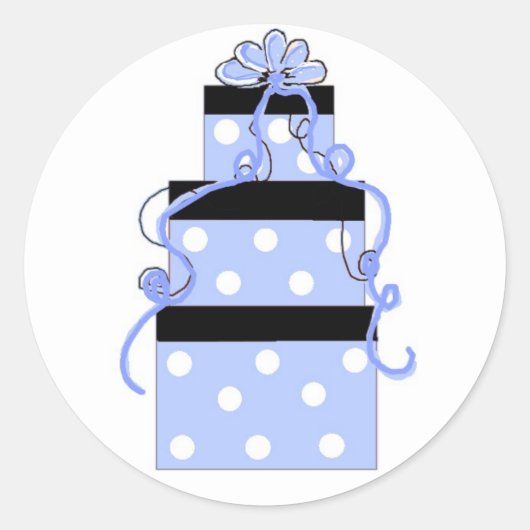 Blauwe en witte pooldop pakketten ronde sticker (Voorkant)