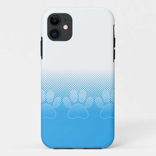 Blauwe En Witte Pootafdrukken Met Krantenpapier Ac Case-Mate iPhone Case (Achterkant)