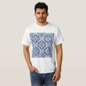 Blauwe en witte Portugese Tegel T-shirt (Voorkant volledig)