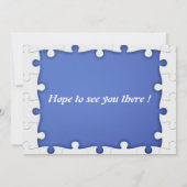 Blauwe en witte Puzzle Lijst Kaart (Achterkant)