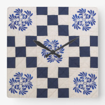 Blauwe en witte quilt