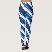 Blauwe en witte regimentsstrepen leggings (Achterkant)
