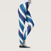 Blauwe en witte regimentsstrepen leggings (Rechts)