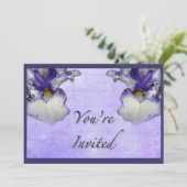 Blauwe en witte reuzenventilator kaart (Staand voorkant)