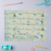 Blauwe en witte rozen en ontkoppelingspagina schri tissuepapier (Craft)