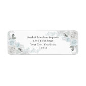 blauwe en witte rozen etiket (Voorkant)