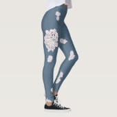 Blauwe en witte rozen leggings (Rechts)