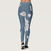 Blauwe en witte rozen leggings (Achterkant)