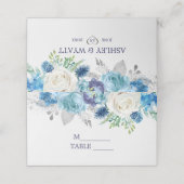Blauwe en witte rozen plaatskaartje (Buitenkant ongevouwen)